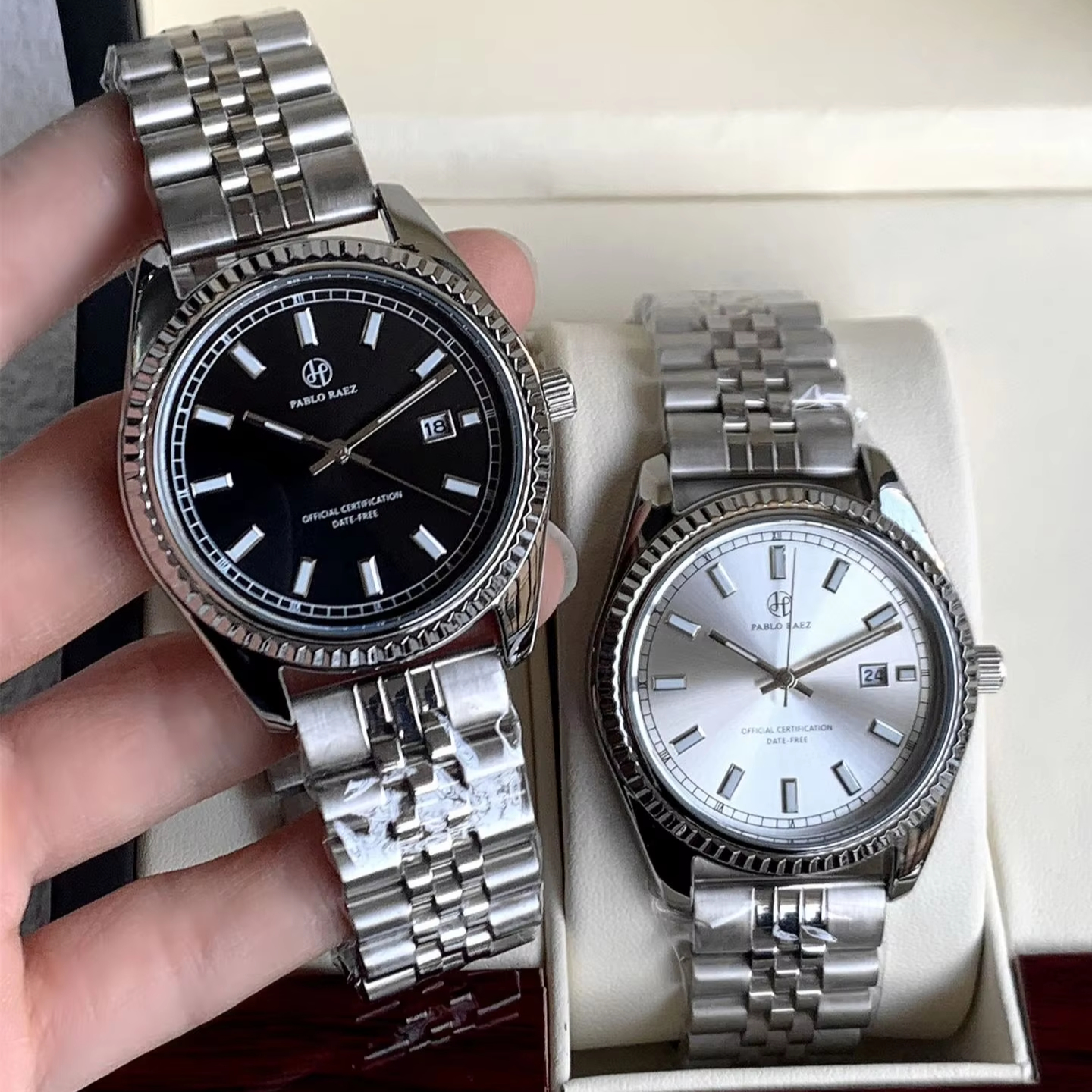 Customized Logo Luxury Watch Men's Waterproof Quartz Watch Classic Stainless Steel Strap Men's Calendar Watch