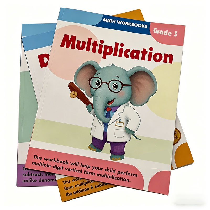 Customized baby and children's kindergarten soft cover copperplate paper coloring primary school mathematics learning exercise book printing