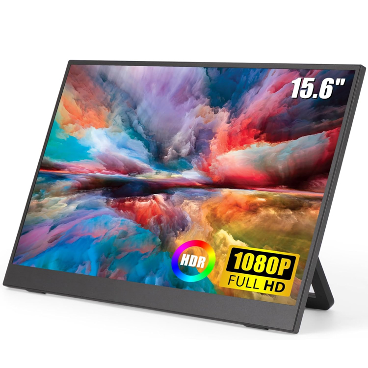 15.6-inch portable monitor, slim and light design IPS screen 1920x1080 full HD support HDR C-type interface bracket