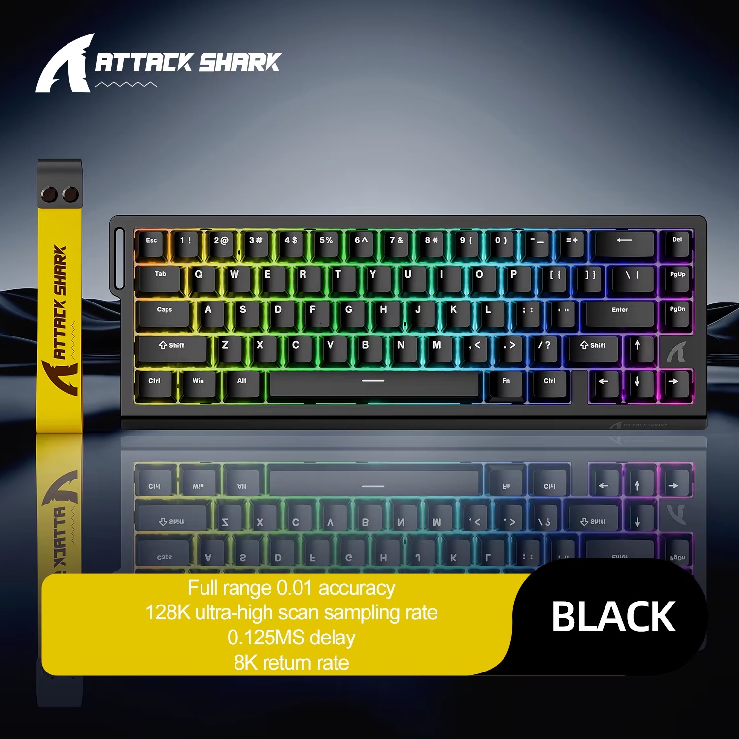 Attack Shark X68 He Wired RGB 8KHz English-Speaking Gaming Keyboard with RGB Lighting Desktop Gaming Mechanical Keyboard