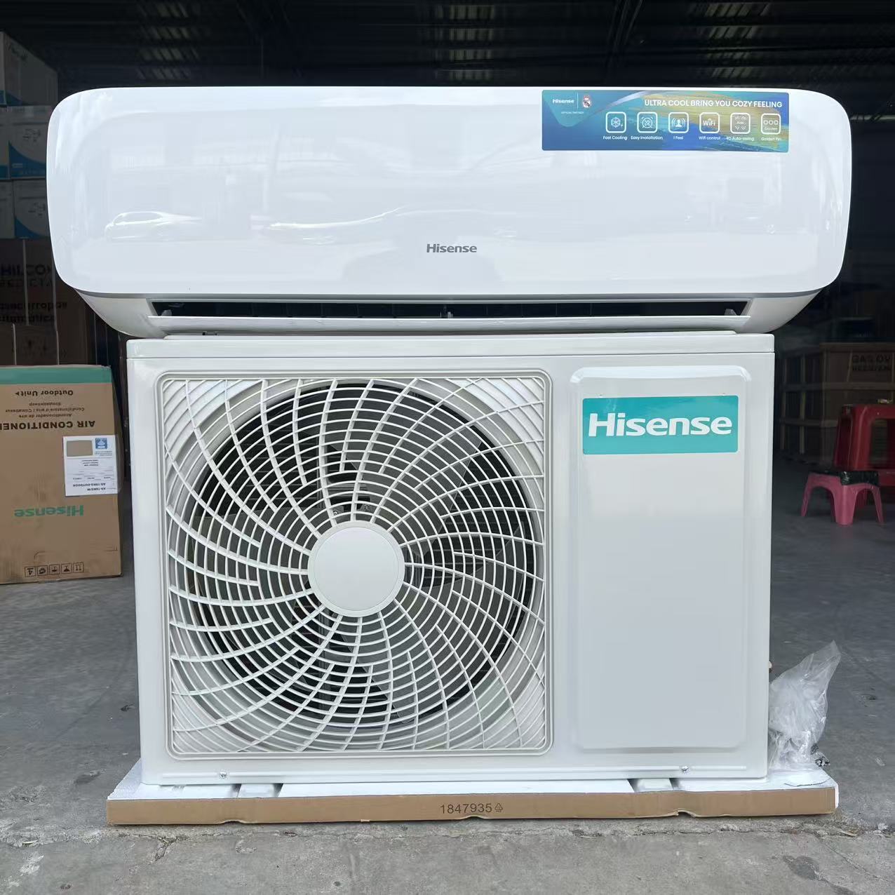 Hisense split air conditioner fixed speed 18000BTU 2hp hot and cold fins support WIFI/4 airflow/fast cooling/I Feel 220V