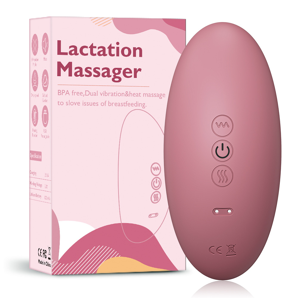 Medical grade liquid silicone heating and warming vibrator breast massager breastfeeding massager vibration