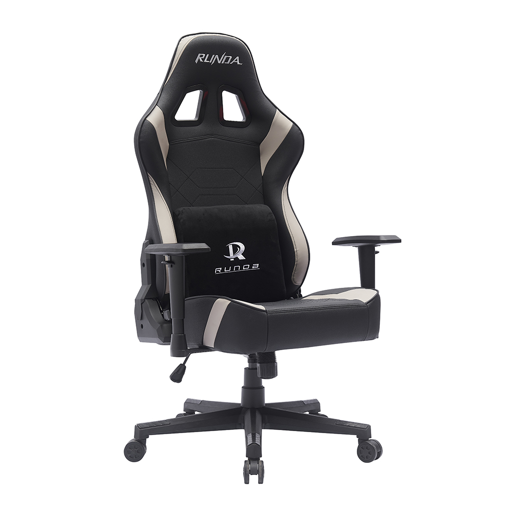 Heavy duty PVC ergonomic gaming chair, adjustable height, tilt, and rotation, suitable for home office use