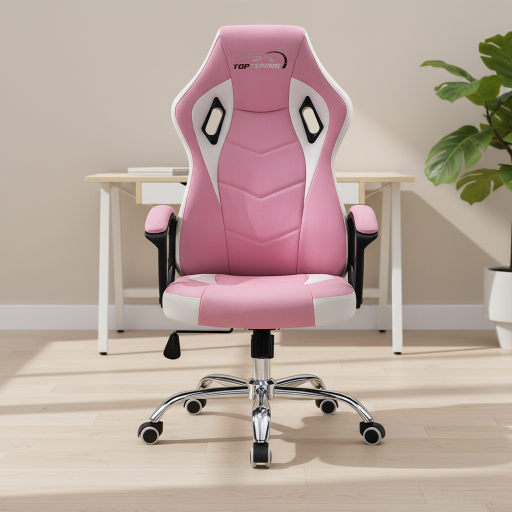 Red leather lounge chair, game chair, foldable and adjustable racing game chair with support, Japanese cute cat game chair suitable for girls