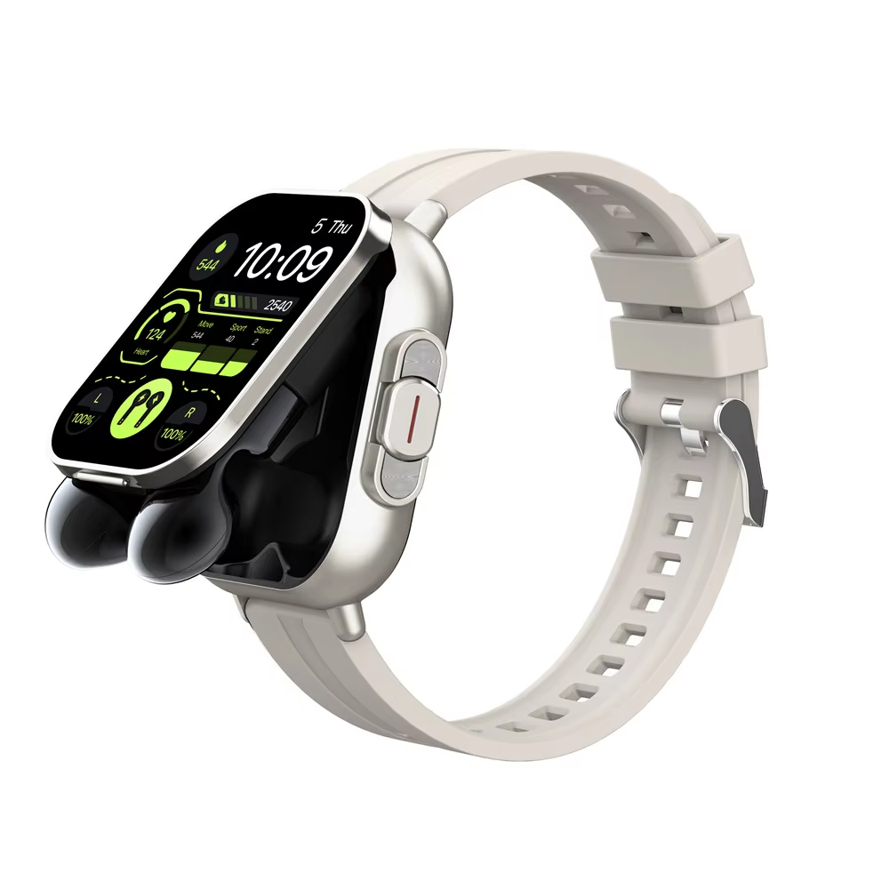 2-in-1 smartwatch with TWS earbuds and wireless earphones for health monitoring, fitness record reminders, and both men's and women's smartwatches